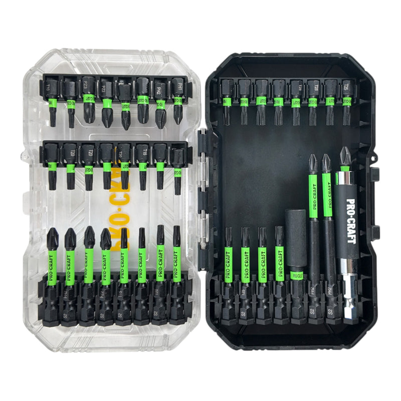 Procraft IBS 41 Schlagschrauber Bit Set 41 teilig S2 Stahl Phillips Pozidriv Torx 0 - toolbrothers