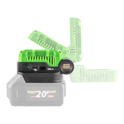 Procraft LL20bb Akku LED Strahler 20 V 500 lm 2x Akku 2 0 Ah Ladegeraet 4 - toolbrothers