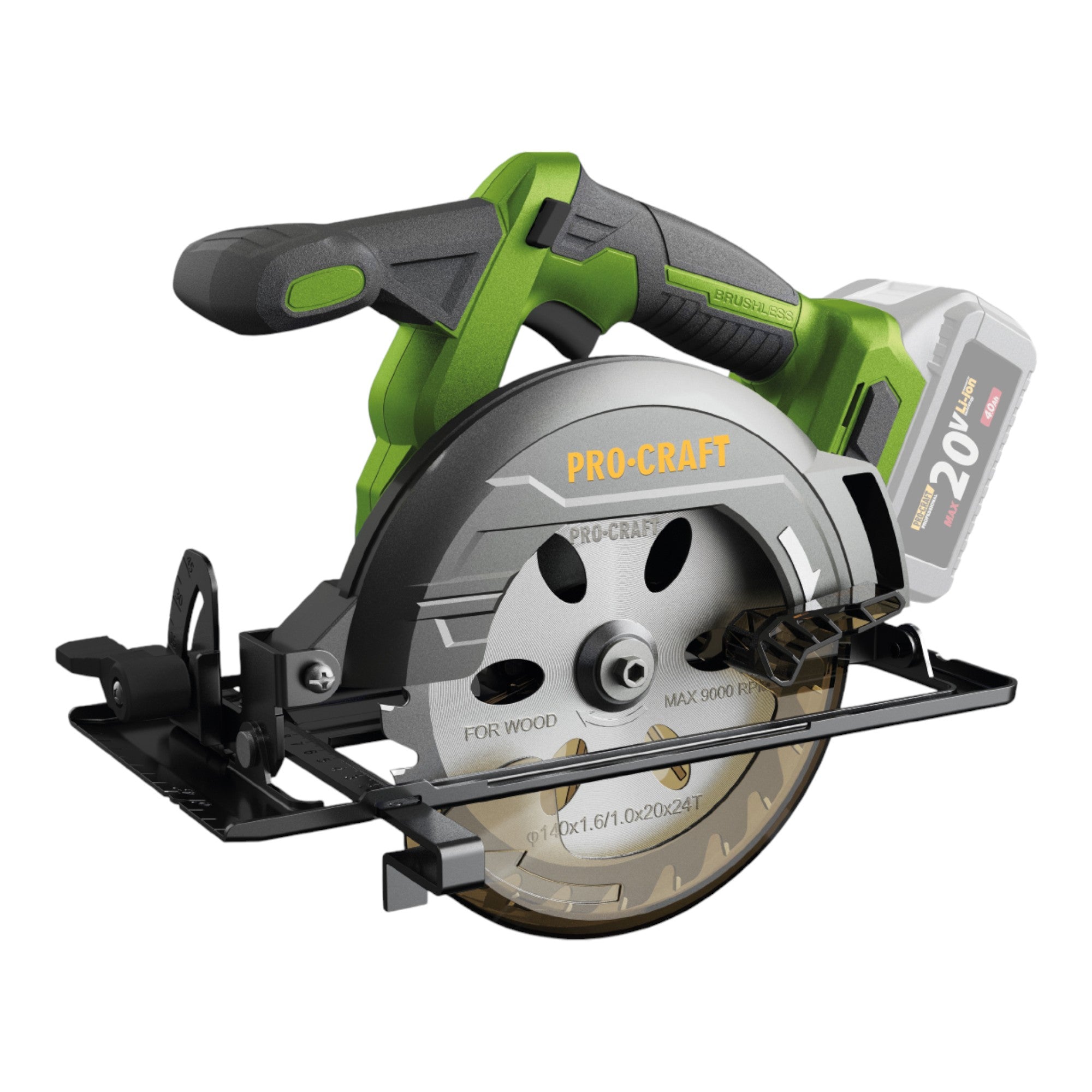 Procraft PCA32 BB Akku Handkreissaege 20 V 165 mm Brushless Solo ohne Akku ohne Ladegeraet 1 - toolbrothers
