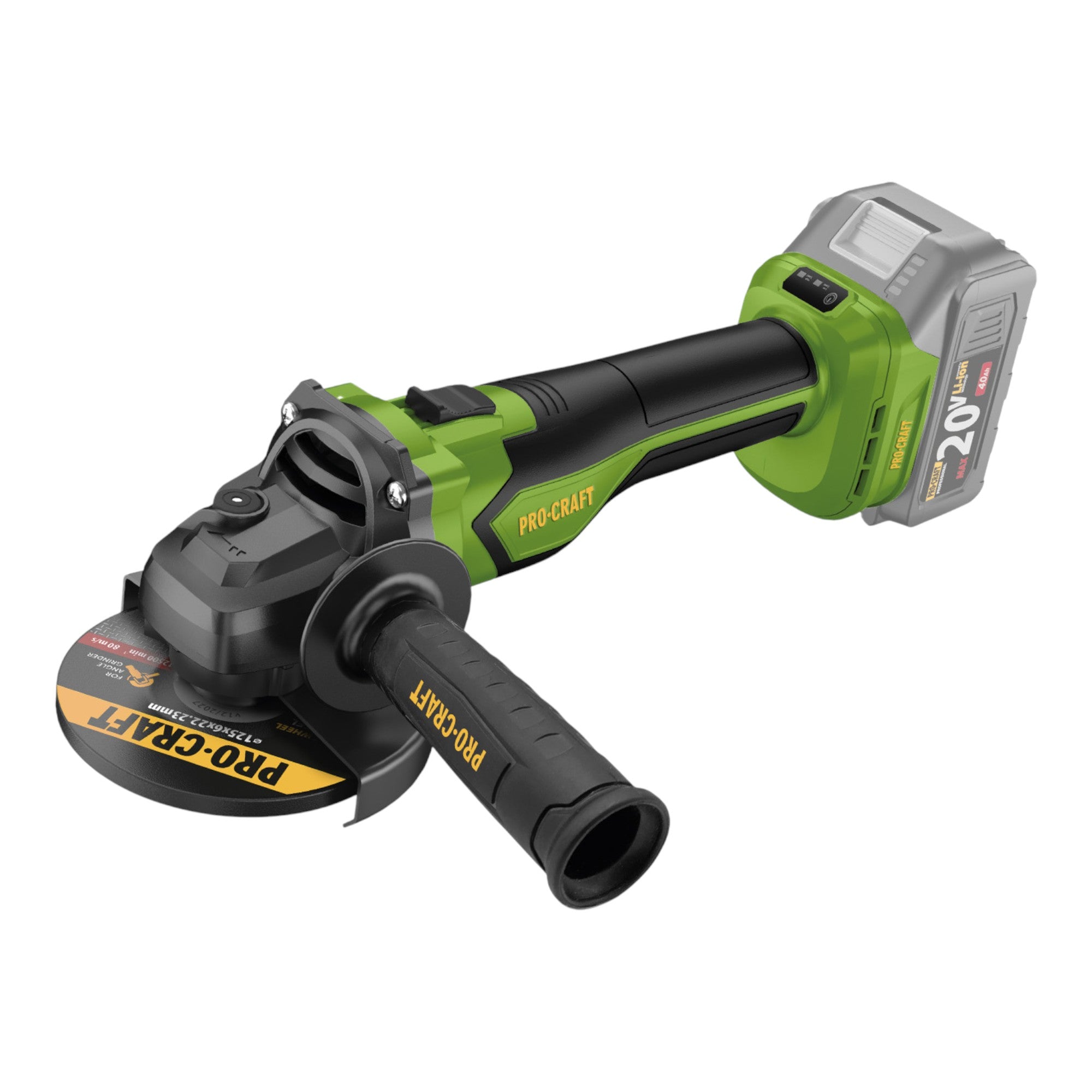 Procraft PGA22 1B C Akku Winkelschleifer 20 V 125 mm Brushless 1x Akku 4 0 Ah Ladegeraet Koffer 1 - toolbrothers