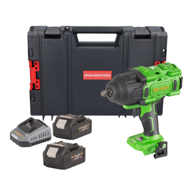 Procraft PWA80bb Akku Schlagschrauber 20 V 1600 Nm 1 2 Brushless 2x Akku 4 0 Ah Ladegeraet RHINO Toolcase 0 - toolbrothers
