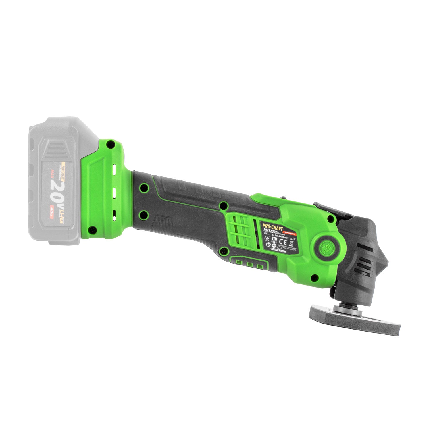 Procraft PMT22bb Akku Multifunktionswerkzeug 20 V Brushless 2x Akku 4 0 Ah Ladegeraet 4 - toolbrothers