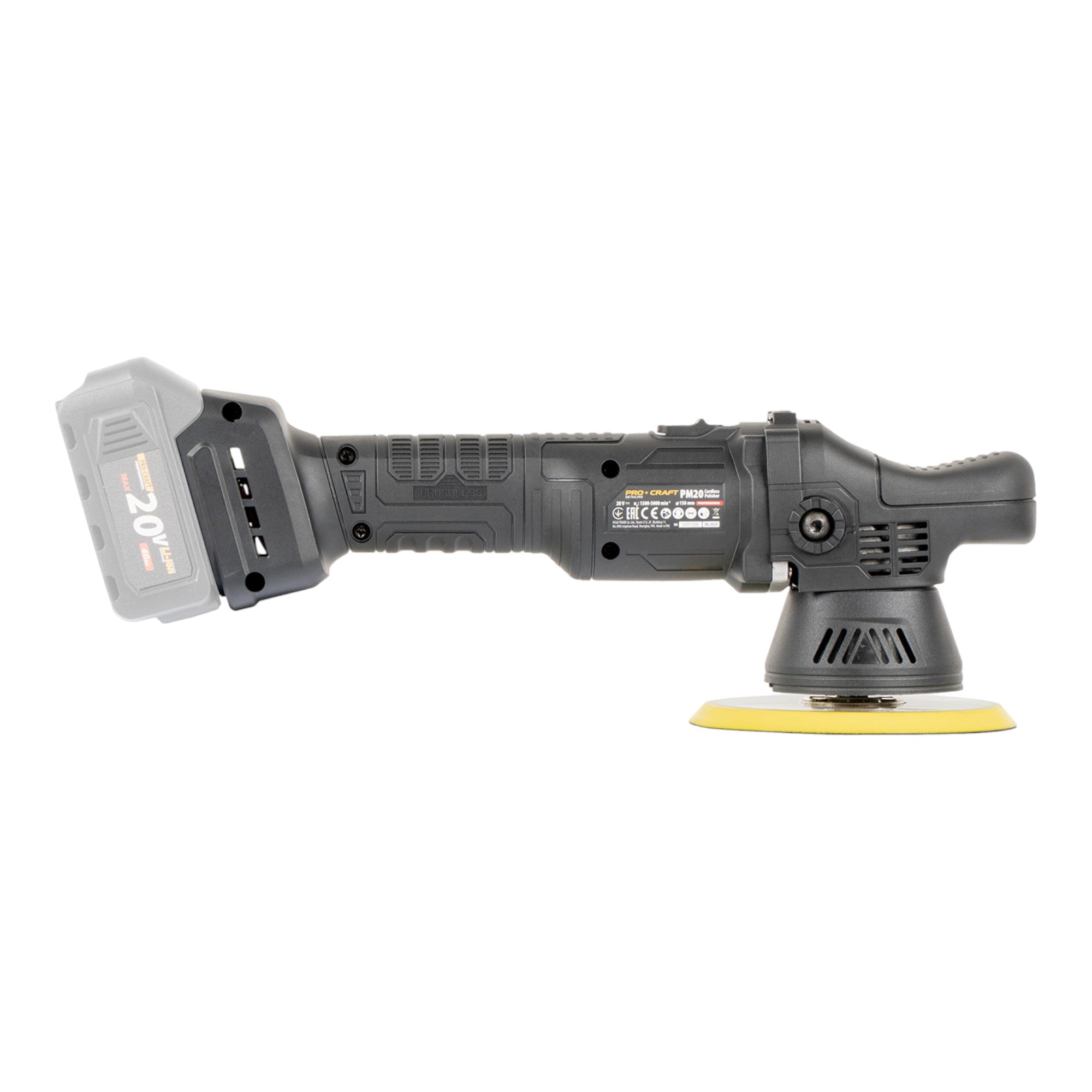 Procraft PM20bb Akku Poliermaschine 20 V 150 mm Solo ohne Akku ohne Ladegeraet 3 - toolbrothers