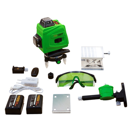 Procraft LE 4G Akku Linien Kreuzlinienlaser Set 3 7 V 40 m gruen selbstnivellierend inkl Akkus Ladegeraet Zubehoer 2 - toolbrothers