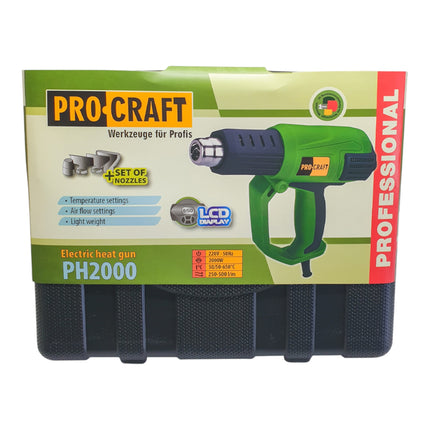 Procraft PH2000 Heissluftpistole 2000 Watt 50 600 C 4x Duese Koffer 4 - toolbrothers