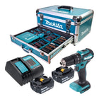 Makita DHP 483 SFX9 Akku Schlagbohrschrauber 18 V 40 Nm Brushless 2x Akku 3 0 Ah Ladegeraet 96 tlg Zubehoer Set Koffer 0 - toolbrothers