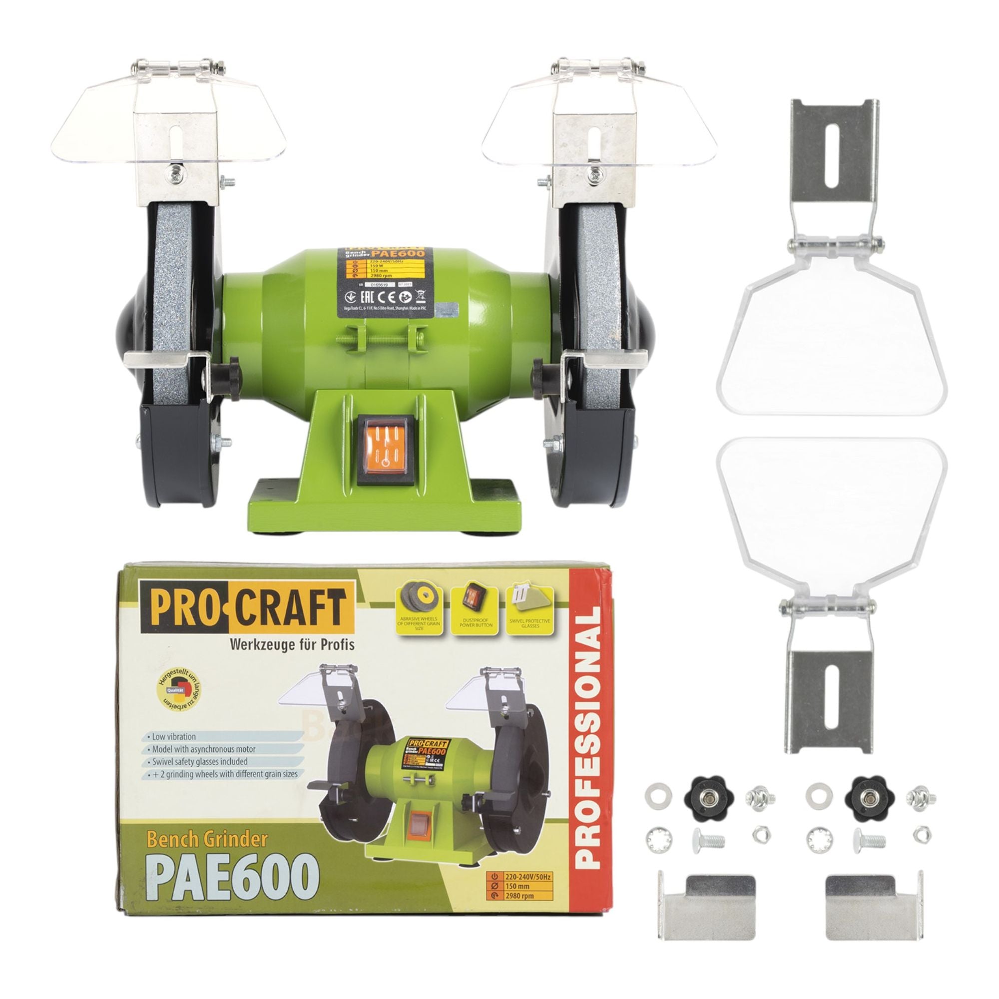 Procraft PAE600 Doppelschleifmaschine 150 Watt 150 mm  0 - toolbrothers