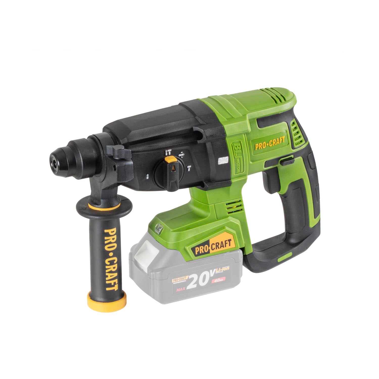 Procraft PHA40bb c Akku Bohrhammer 20 V 2 6 J SDS plus Brushless 1x Akku 4 0 Ah Ladegeraet Koffer 1 - toolbrothers