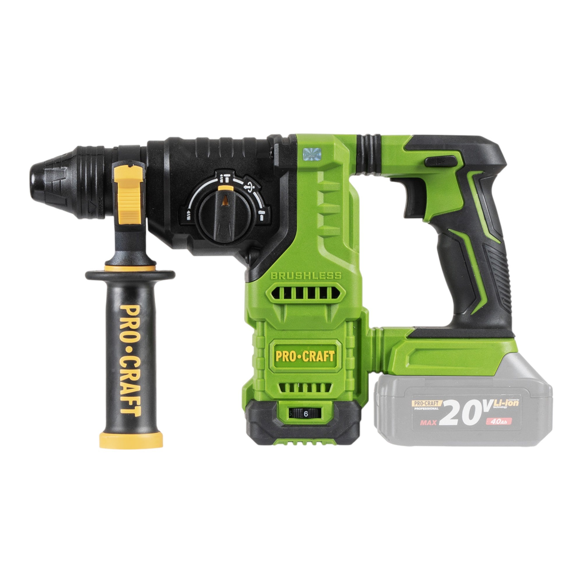 Procraft PHA30 bb c Akku Bohrhammer 20 V 2 8 J SDS plus Brushless 1x Akku 4 0 Ah Koffer ohne Ladegeraet 2 - toolbrothers