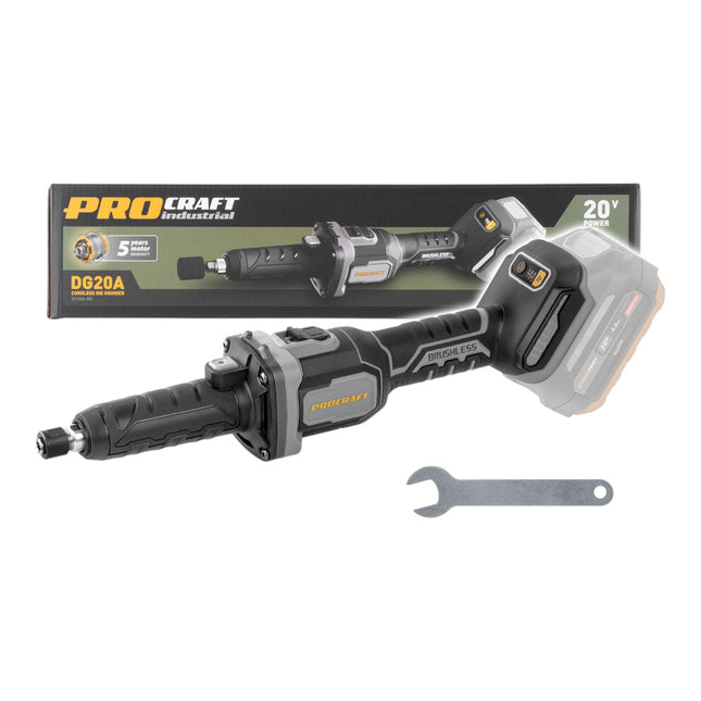 Procraft Industrial DG20A BB Akku Geradschleifer 20 V 6 mm Brushless Solo ohne Akku ohne Ladegeraet 0 - toolbrothers