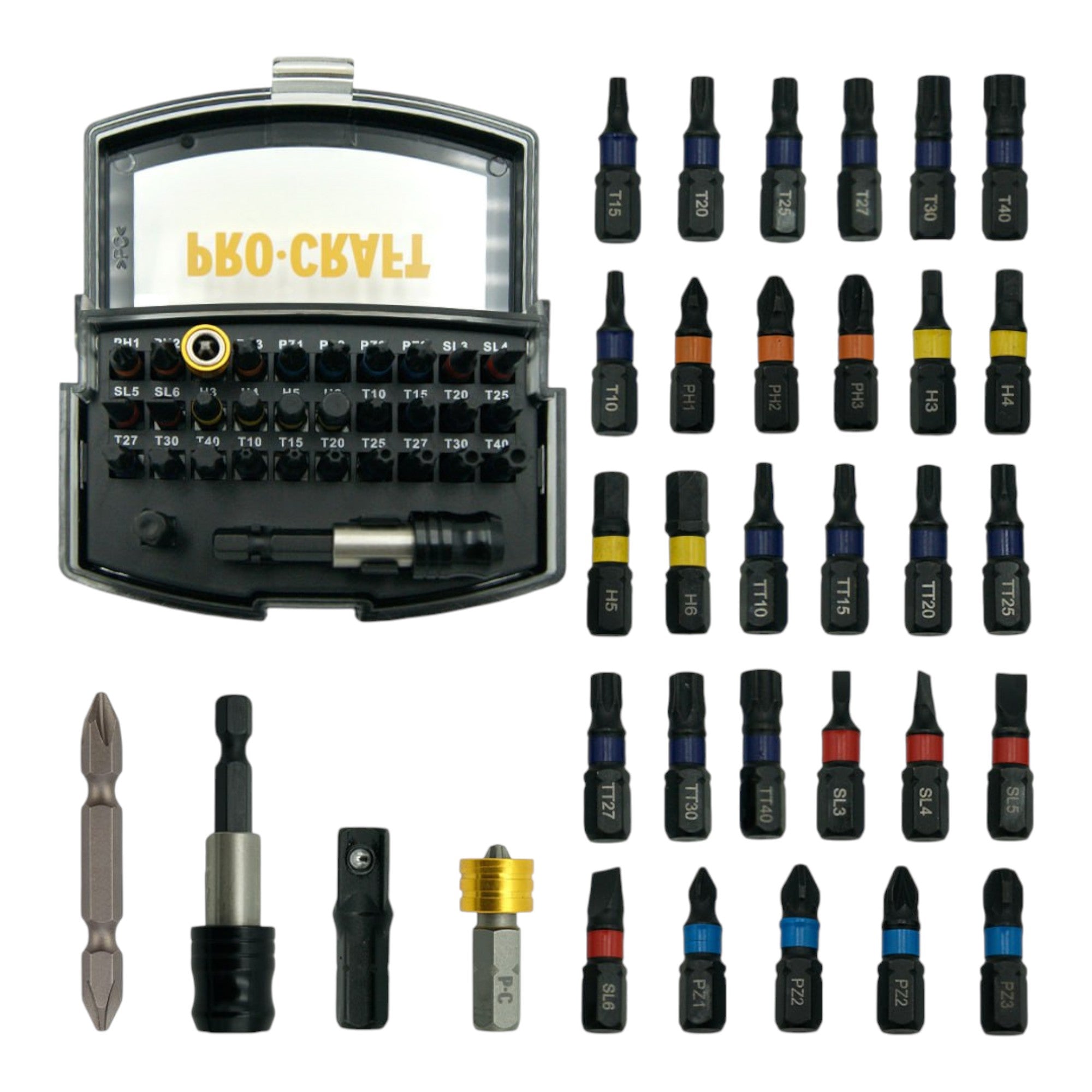 Procraft PA18BL Akku Schlagbohrschrauber 20 V 50 Nm Brushless 2x Akku 4 0 Ah Ladegeraet 32 tlg Bit Set Koffer 3 - toolbrothers