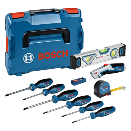 Bosch PRO Handwerkzeug Set 19 tlg 0615990N2R Schraubendreher Wasserwaage Massband Messer Klinge L Boxx 0 - toolbrothers