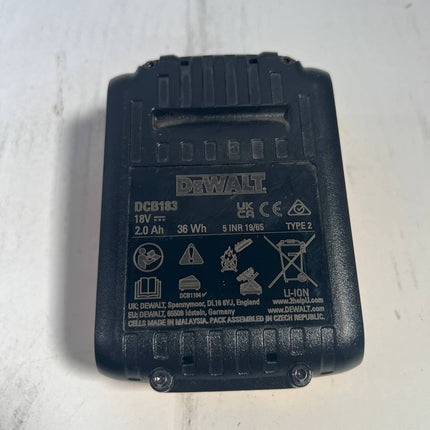 DeWalt DCB 183 Akkupack 18 V 2 0 Ah 2000 mAh XR Li Ion Akku mit Ladestandanzeige Leicht Gebraucht 3 - toolbrothers