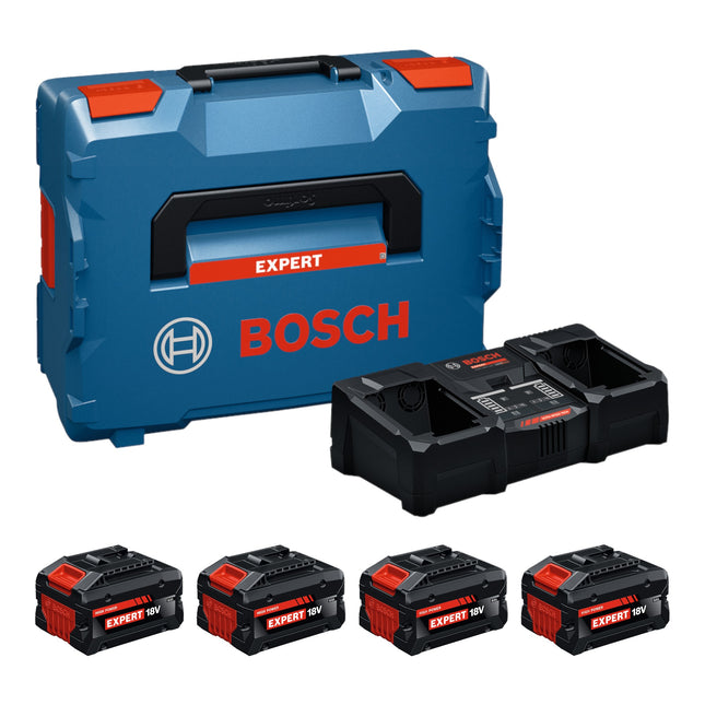 Bosch EXPERT 4x EXBA18V 80 EXAL18V2 320 Starter Set 18 V 4x Akku 8 0 Ah Ladegeraet 16 A L Boxx 0 - toolbrothers
