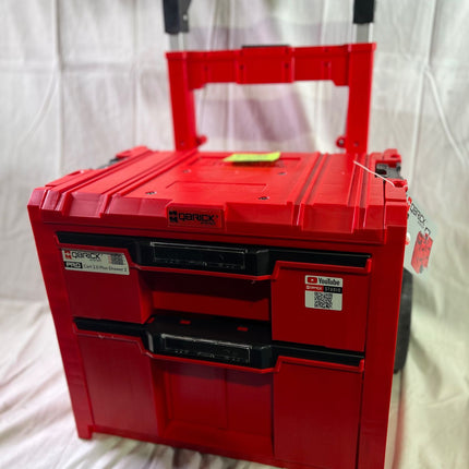 Qbrick System PRO Cart 2 0 Plus Drawer 2 Red Ultra HD Custom mobile Box auf Raedern 520 x 415 x 660 mm 9 5 l 12 l abnehmbarer Doppelteleskopgriff Beschaedigt 0 - toolbrothers