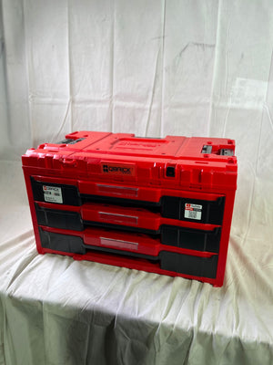 Qbrick System ONE Drawer 3 Toolbox 2.0 Red Ultra HD Werkzeugbox 587 x 380 x 340 mm 27 l mit drei Schubladen - Beschädigt