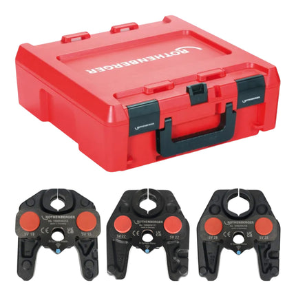 Rothenberger ROMAX NANO Akku Pressmaschine 18 V 34 kN CAS 1x Akku 4 0 Ah Ladegeraet 3 tlg SV Pressbacken Set Rocase 4 - toolbrothers