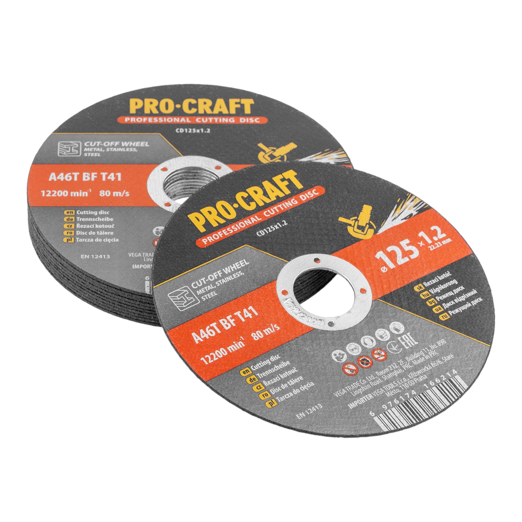 Procraft CD125x1 2b Trennscheiben Set 10 Stueck 125 x 22 23 mm 3 - toolbrothers