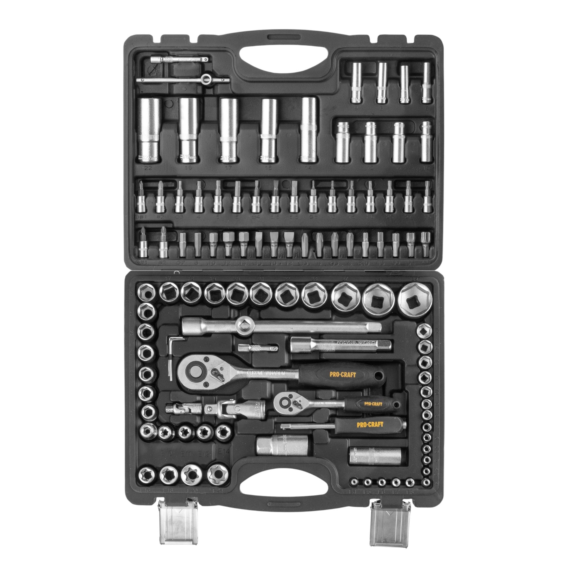 Procraft WS 108 72 Steckschluessel Set 108 tlg 1 4 1 2 Ratsche 72 Zaehne Schluessel Stecknuss Bits Koffer 2 - toolbrothers