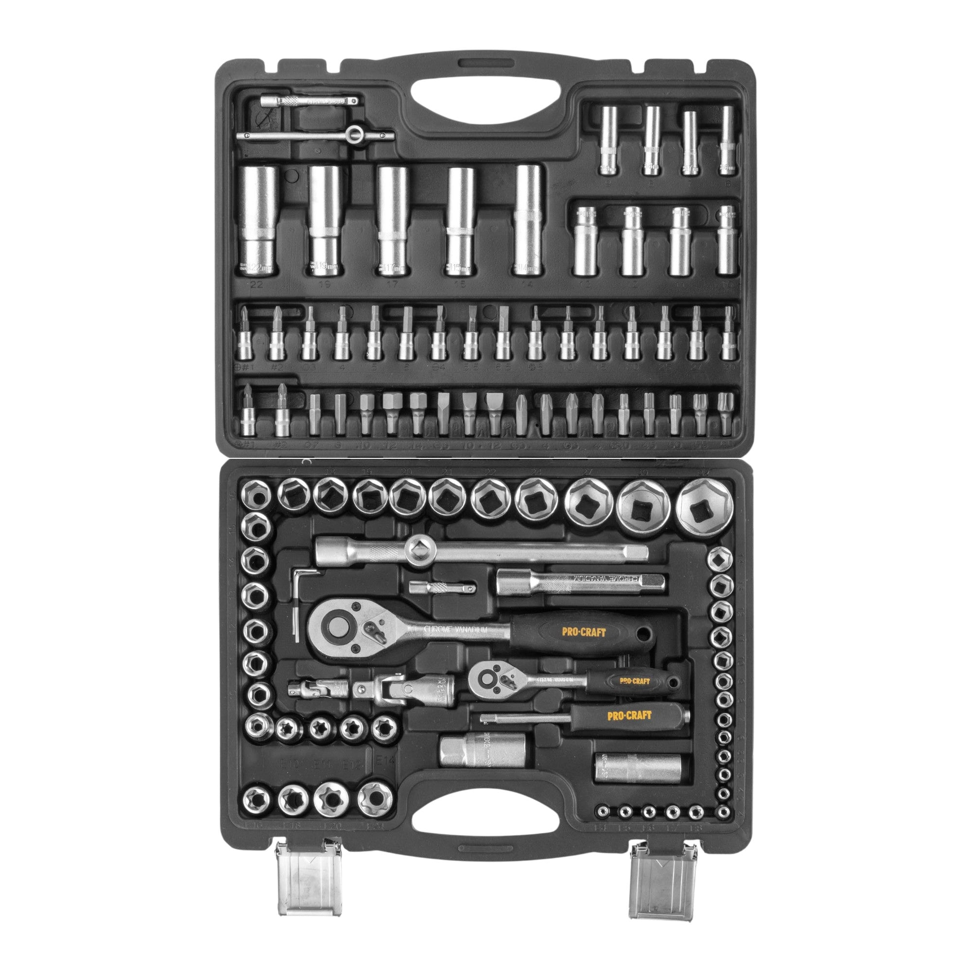 Procraft WS 108 Steckschluessel Set 108 tlg 1 4 1 2 Ratsche 48 Zaehne Schluessel Stecknuss Bits Koffer 3 - toolbrothers