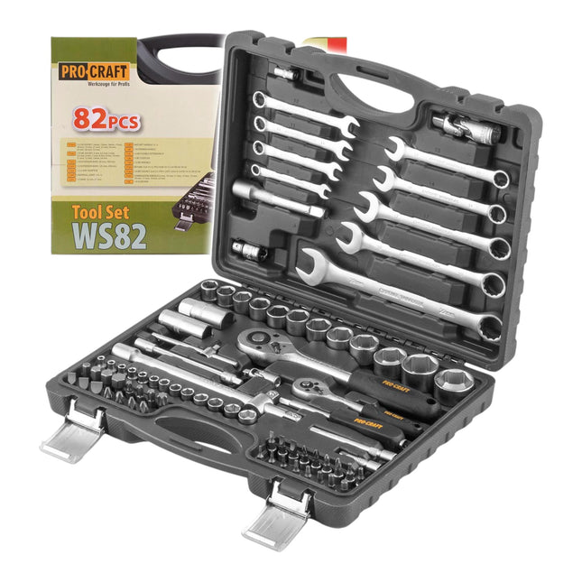 Procraft WS82 Steckschluessel Set 82 tlg 1 4 1 2 Ratsche Schluessel Stecknuss Bits Koffer 0 - toolbrothers
