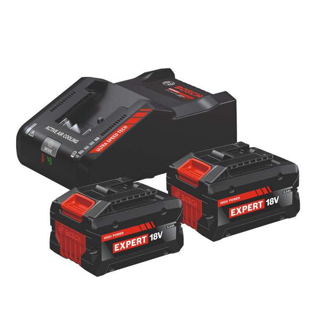 Bosch Starter Set 2x EXPERT EXBA 18V 55 Akku 5 5 Ah EXPERT EXAL18V 160 Schnell Ladegeraet 0 - toolbrothers
