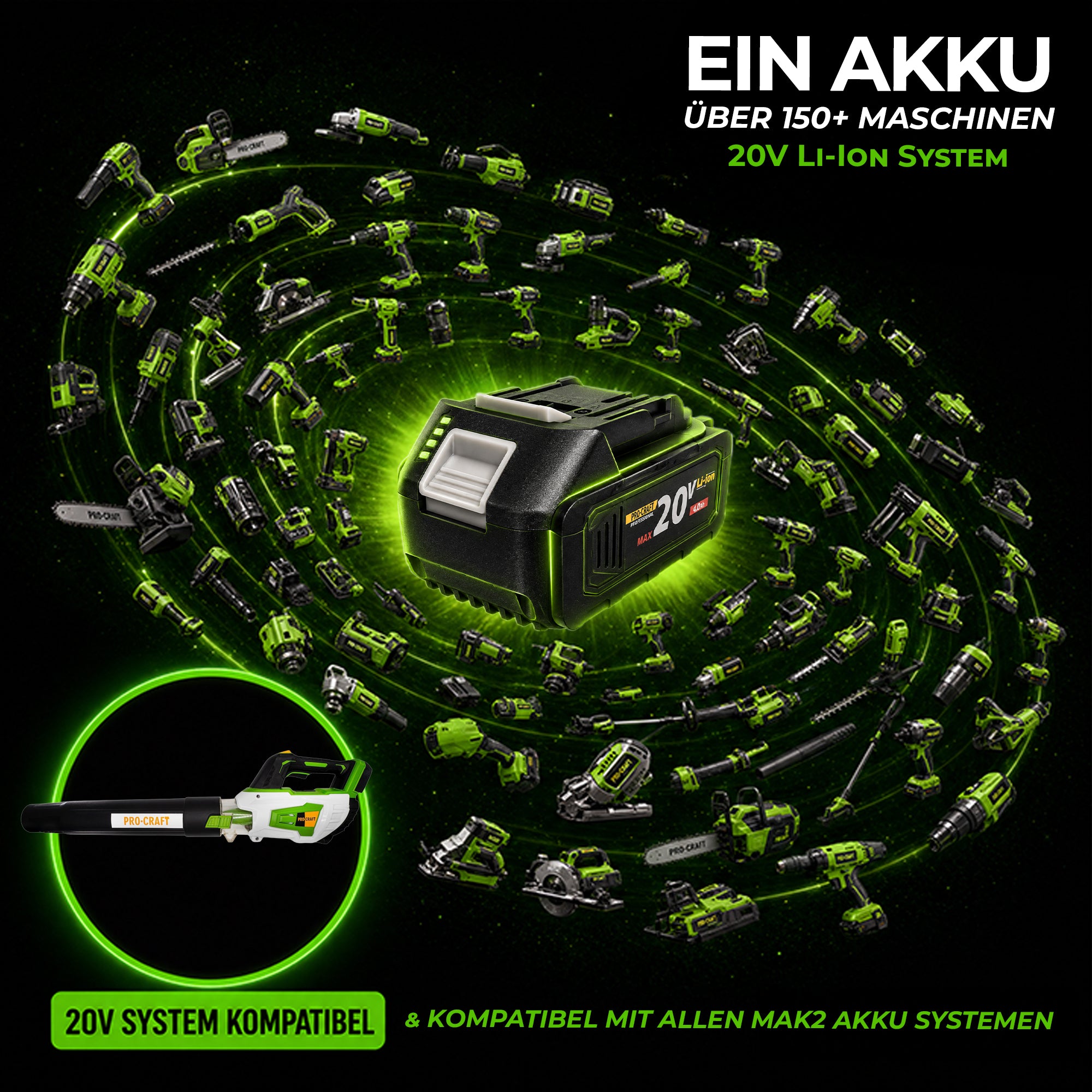 Procraft PB20 Akku Laubblaeser 20 V TURBO Solo ohne Akku ohne Ladegeraet 3 - toolbrothers