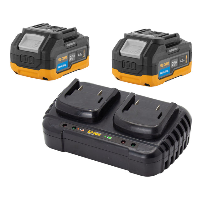 Procraft Starter Set 20 V 20 2 Doppel Ladegeraet 2x 20 4 Industrial Akku 4 0 Ah 0 - toolbrothers