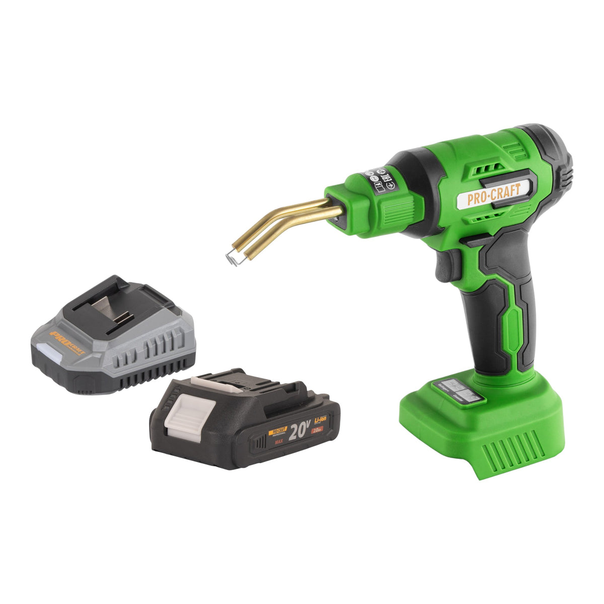 Procraft CS40-bb Akku Kunststoffschweißgerät 20 V 600 °C 0,7 - 1,1 A + 1x Akku 2,0 Ah + Ladegerät + Koffer