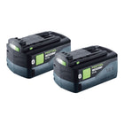 Festool Akku Set 2x BP 18 Li 5 0 HP ASI HighPower Akkupack 18 V 5 0 Ah Li Ion 2x 578519 Bluetooth mit Ladestandanzeige 0 - toolbrothers