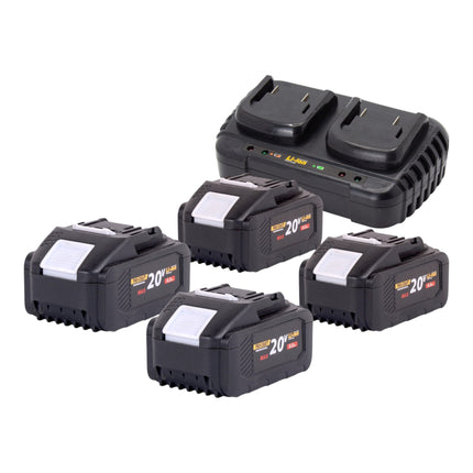 Procraft PLM22bb Akku Rasenmaeher 40 V 2x 20 V 430 mm Brushless 4x Akku 8 0 Ah Ladegeraet 2 - toolbrothers