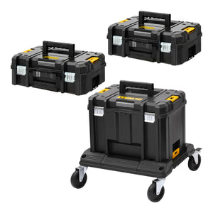 DeWalt DWST1-71229 TSTAK Cart Rollbrett + DWST1-71195 TSTAK VI + 2x DWST1-70703 TSTAK II Koffer