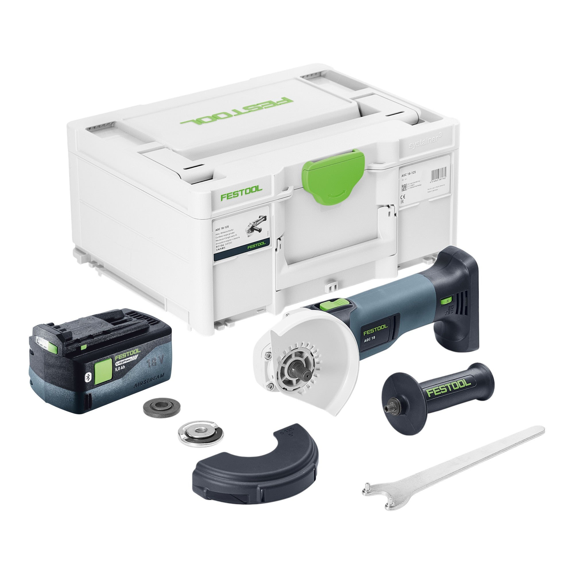 Festool AGC 18 125 EB Basic Akku Winkelschleifer 18 V 125 mm Brushless 1x Akku 5 0 Ah Systainer ohne Ladegeraet 0 - toolbrothers