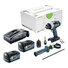 Festool TDC 18 4 I Basic Akku Bohrschrauber 18 V 75 Nm Brushless 2x Akku 5 0 Ah Ladegeraet Systainer 0 - toolbrothers