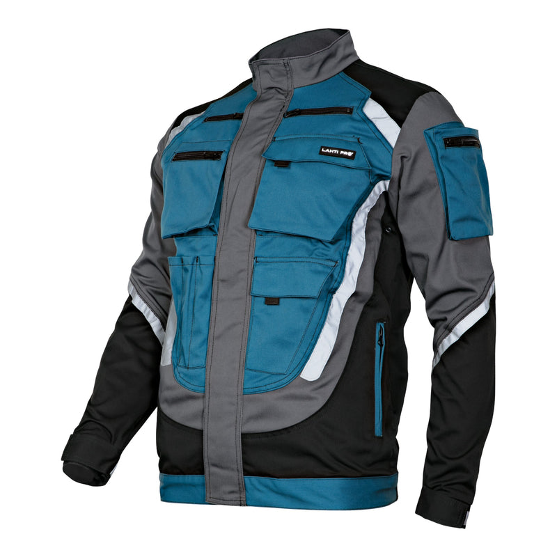 LAHTI PRO Arbeitsjacke mit Reflexstreifen Groesse L L4040303 schwarz grau tuerkis 0 - toolbrothers