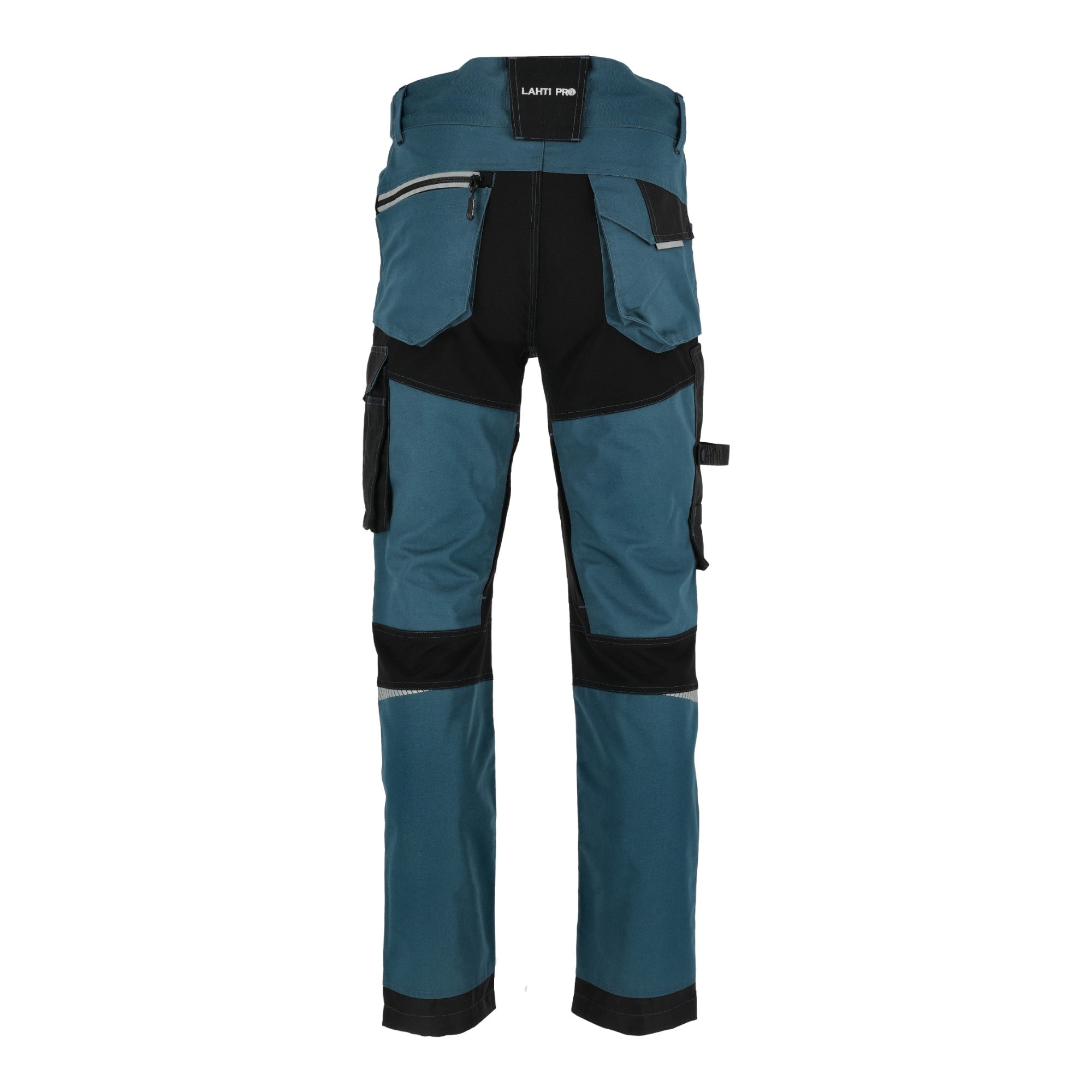 LAHTI PRO Arbeitshose mit Stretch Einsaetzen Slim Fit Groesse L L4054103 tuerkis schwarz 2 - toolbrothers