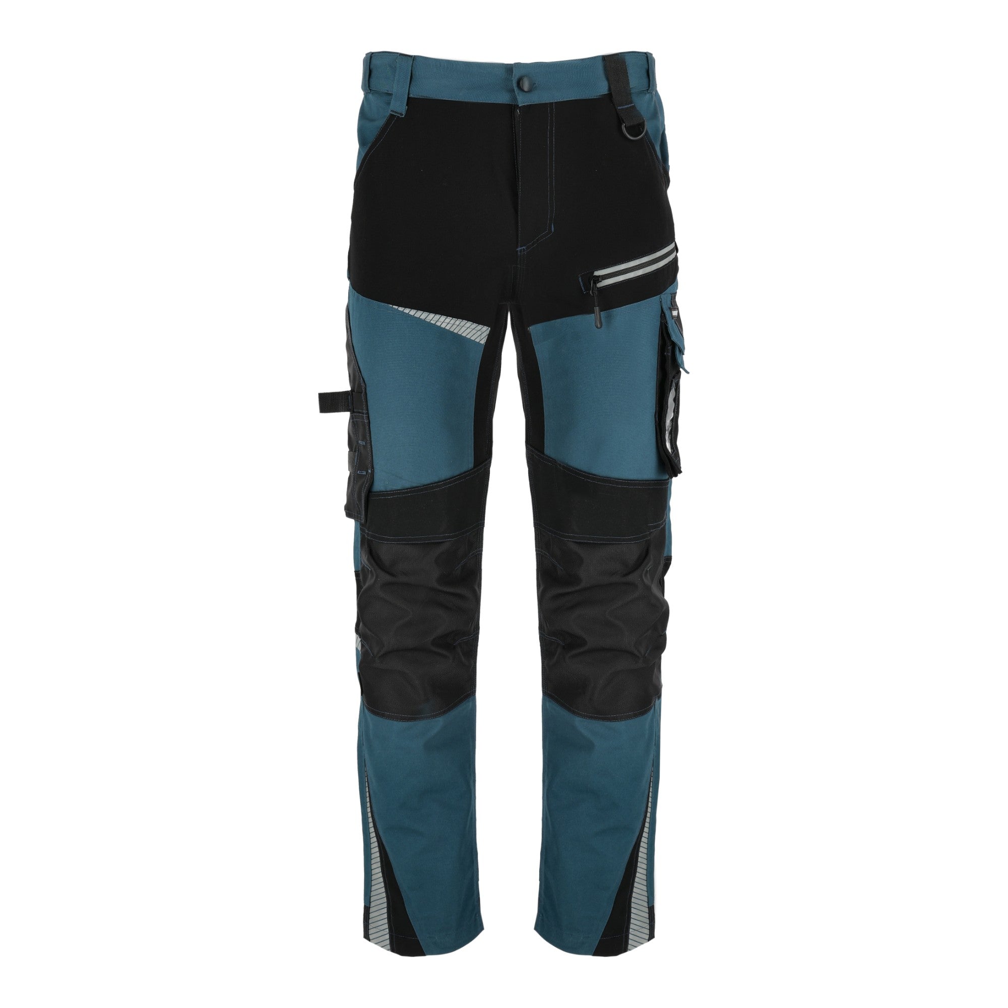 LAHTI PRO Arbeitshose mit Stretch Einsaetzen Slim Fit Groesse XL L4054104 tuerkis schwarz 1 - toolbrothers