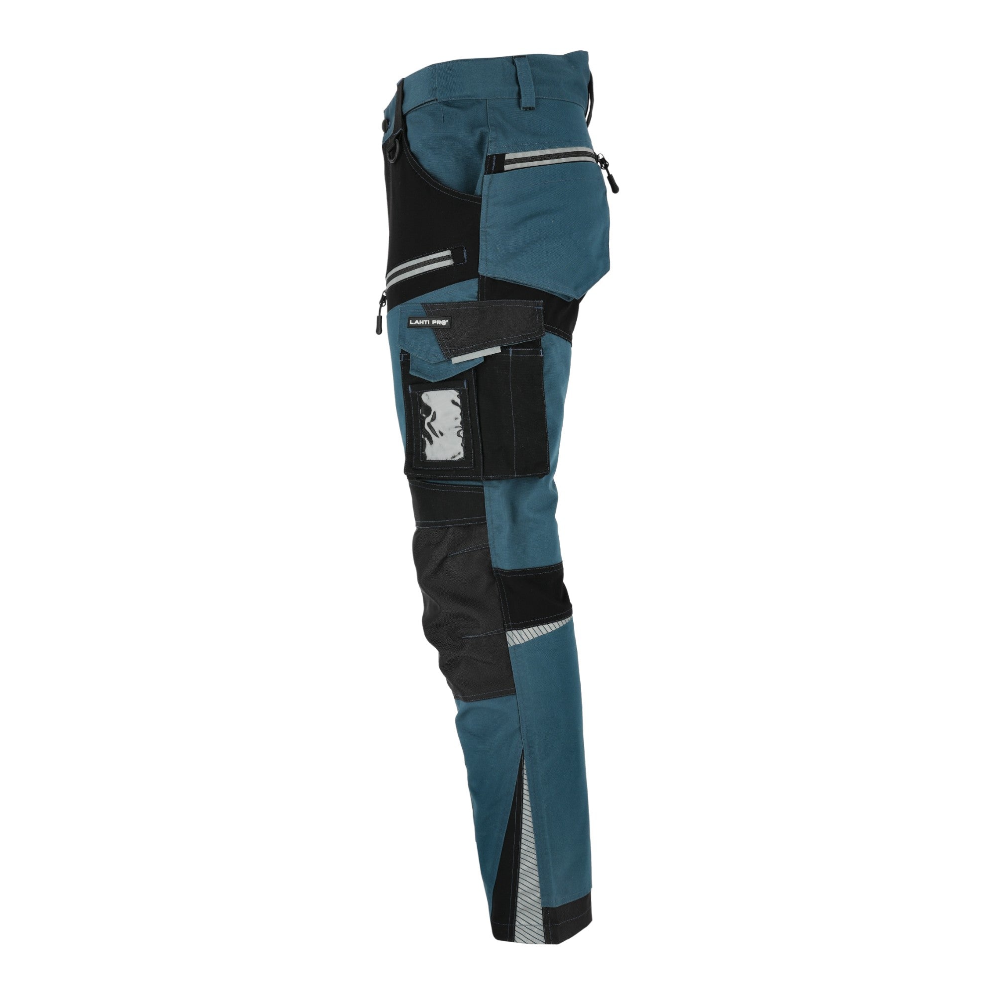 LAHTI PRO Arbeitshose mit Stretch Einsaetzen Slim Fit Groesse XL L4054104 tuerkis schwarz 3 - toolbrothers