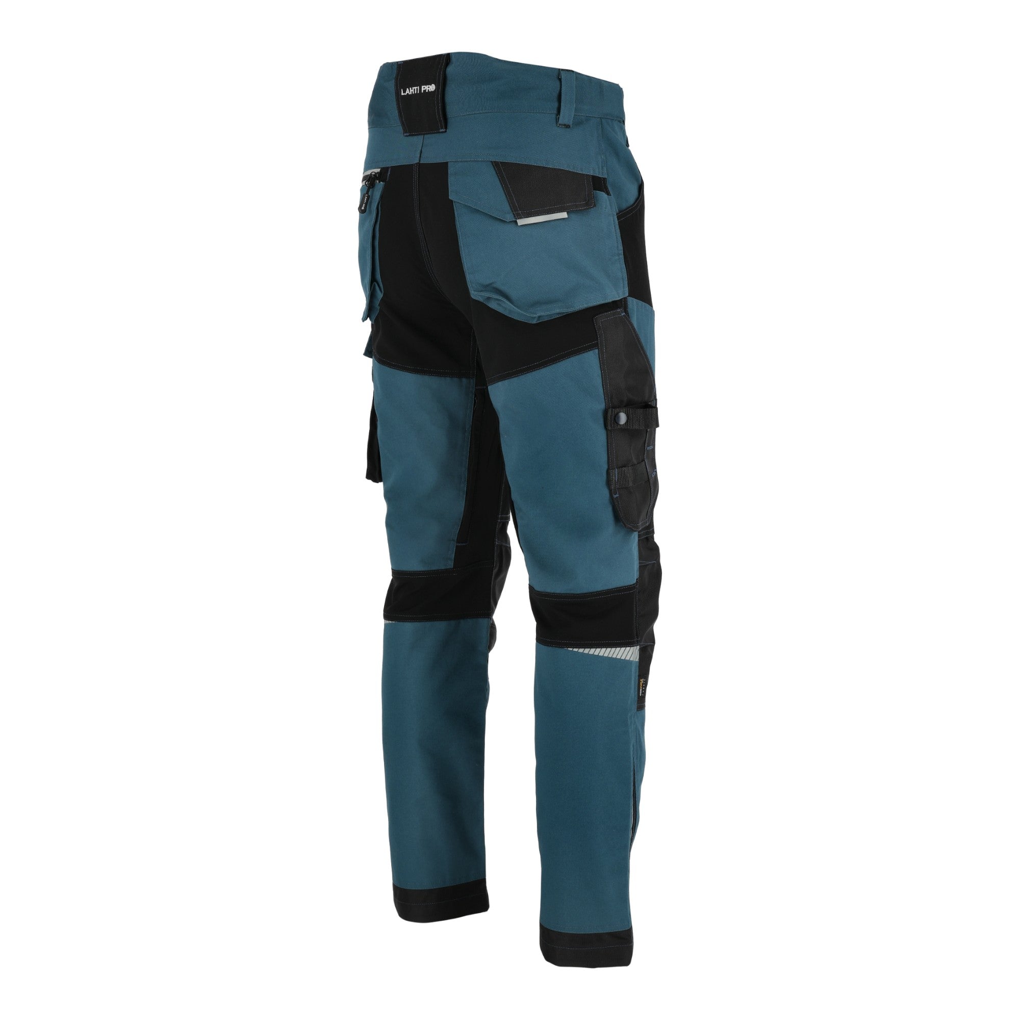 LAHTI PRO Arbeitshose mit Stretch Einsaetzen Slim Fit Groesse XL L4054104 tuerkis schwarz 4 - toolbrothers