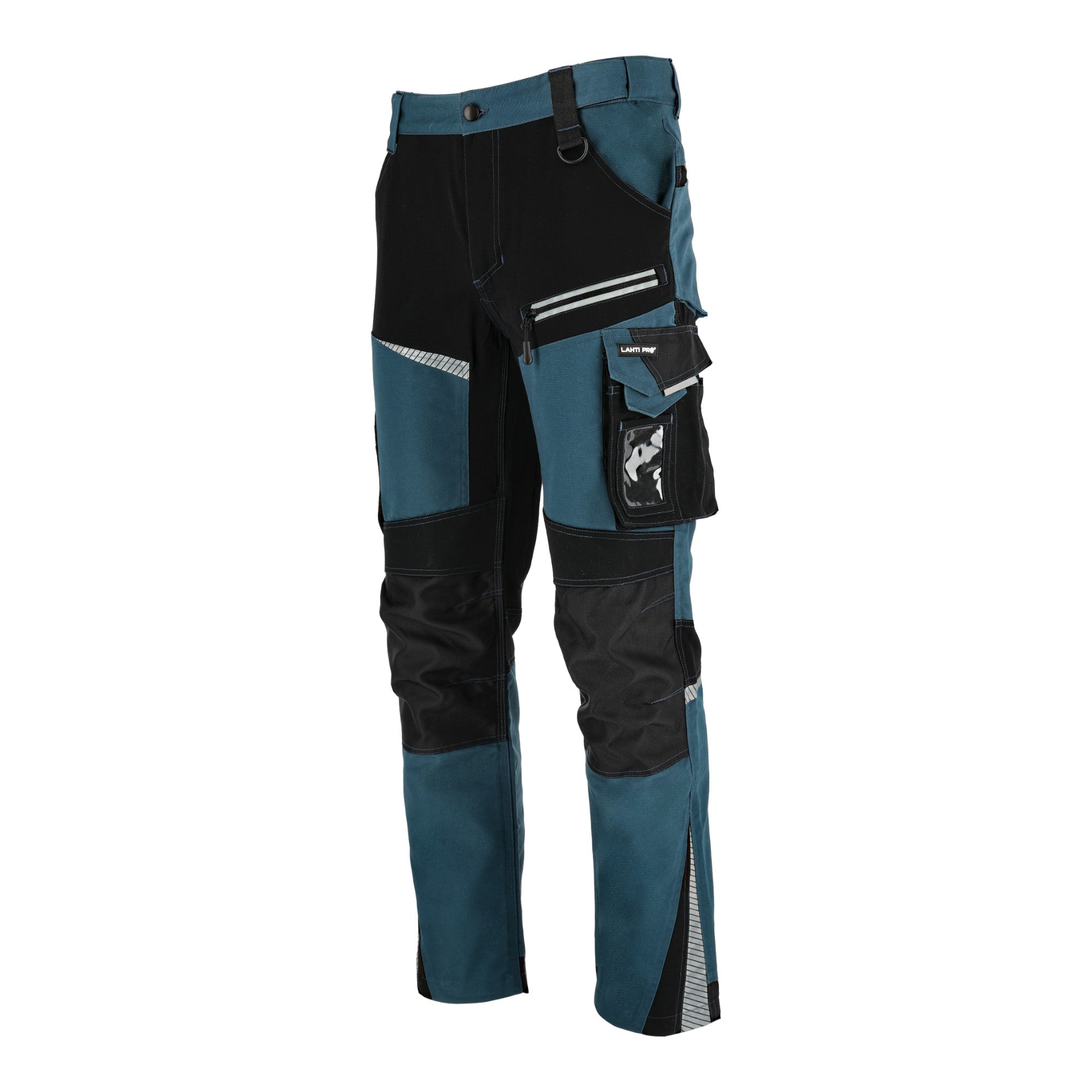 LAHTI PRO Arbeitshose mit Stretch Einsaetzen Slim Fit Groesse XL L4054104 tuerkis schwarz 0 - toolbrothers