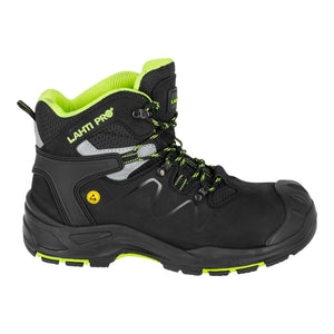 LAHTI PRO Sicherheitsstiefel Nubuk S3 FO HRO SR Größe 42 ( L3013042 ) schwarz grün