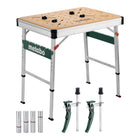Metabo MWB 100 Multifunktionstisch mobile Werkbank robuste MDF Tischplatte 2x Senkrecht Schnellspannzwinge 4x Bankhaken 0 - toolbrothers
