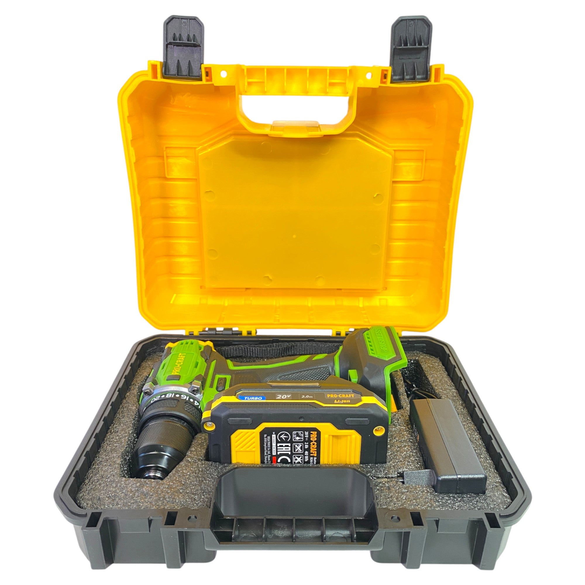 Procraft PA18Pro2 1B C Akku Bohrschrauber 20 V 30 Nm Brushless 1x Akku 2 0 Ah Ladegeraet 32 tlg Bit Set Koffer 1 - toolbrothers
