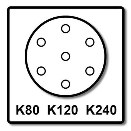 Bosch Exzenter Schleifpapier Set mit Klett gelocht K80 K120 K240 125 mm 125 Stück ( 2607019497 ) - Toolbrothers