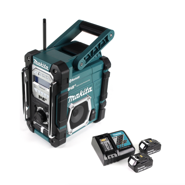 Makita DMR 112 RM Akku Baustellen Radio 7,2 - 18V Bluetooth DAB+ + 2x 4,0Ah Akku + Ladegerät - Toolbrothers