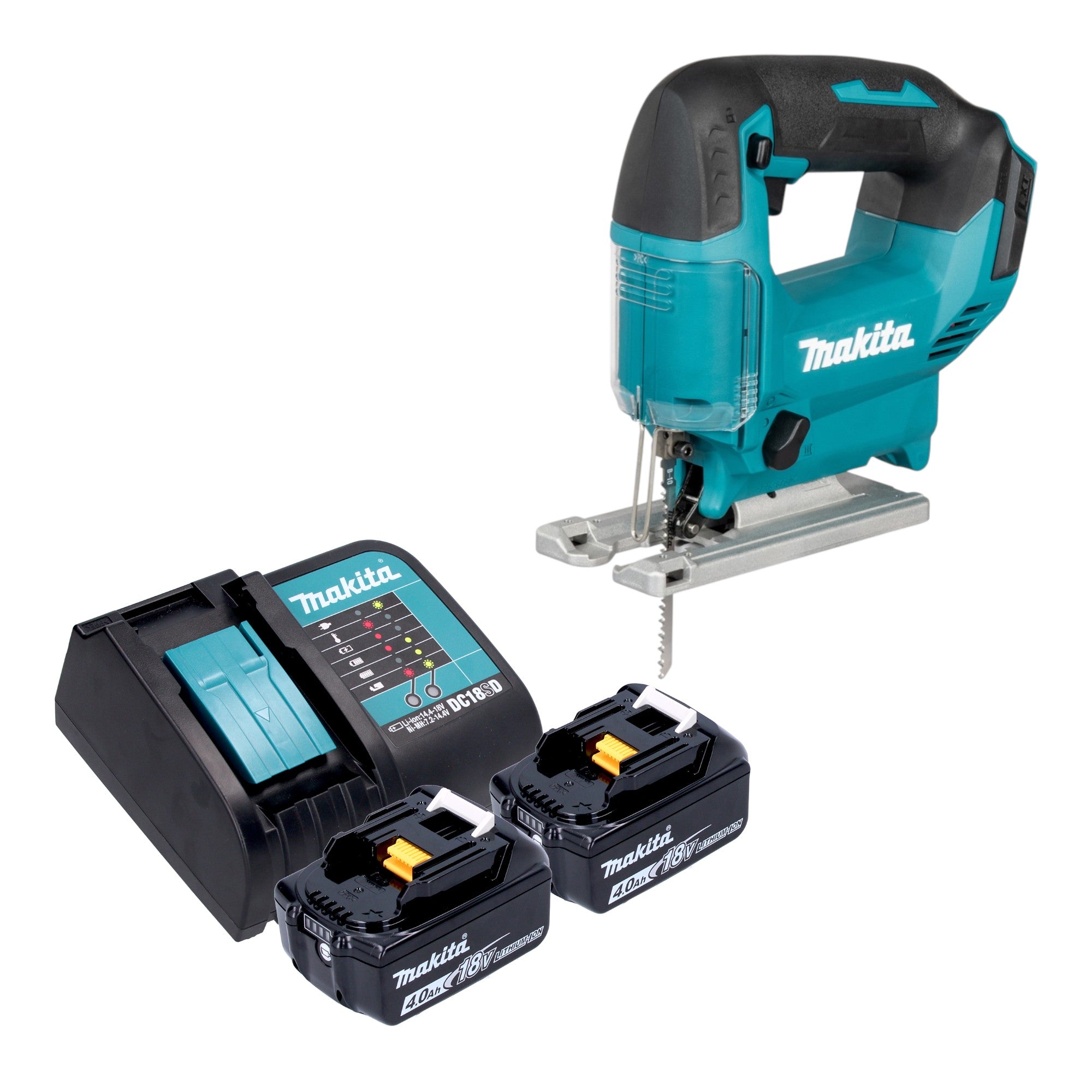 Makita DJV 186 SM Akku Pendelhubstichsaege 18 V 2x Akku 4 0 Ah Ladegeraet 0 - toolbrothers