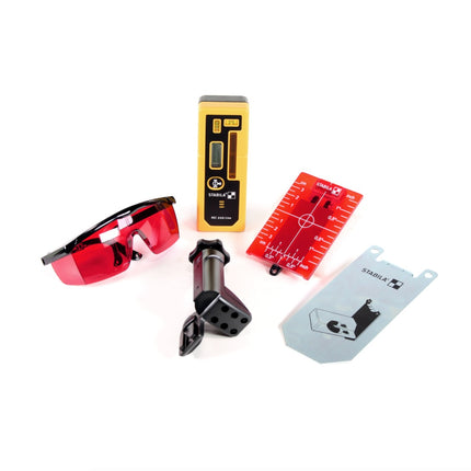 Stabila LAX 400 Multilinien Laser 6 tlg Set ( 18862 ) selbstnivellierend rot 20m im Tragekoffer + Laser-Sichtbrille, Zielplatte, Wandhalterung, Batterien, Linien-Reciever - Toolbrothers