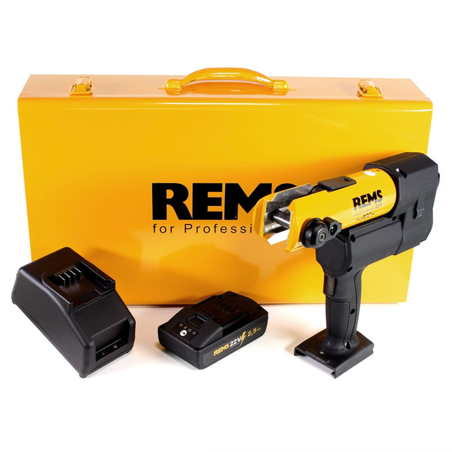 REMS Akku-Press Acc 22V Radialpresse im SBK Set ( 576010 R220 ) im Stahlblechkasten + 1x 2,5 Ah Akku + Ladegerät - Toolbrothers