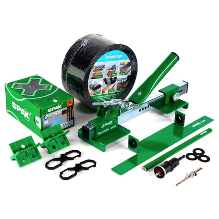 SPAX Komplett Set für 10m² Holz Terrasse - mit 400 Schrauben, Kaiman Pro und 216-tlg System Zubehör - Toolbrothers