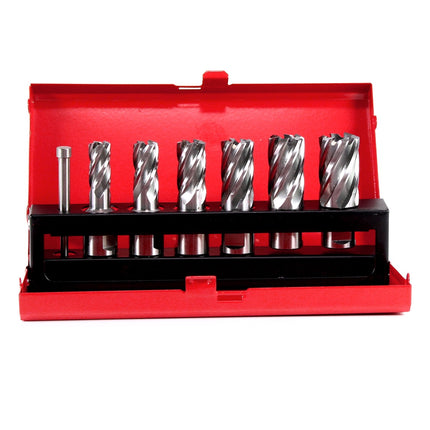 RUKO Kernbohrer-Satz HSS mit Weldonschaft 3/4" CBN geschliffen in Industriekassette 7-tlg. ( 108820 ) - Toolbrothers